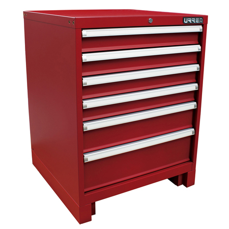 URREA X-Series Tool Cabinet, 6 Drawer, Red, Steel, 28 in W x 33 in D x 28 in H X28F6